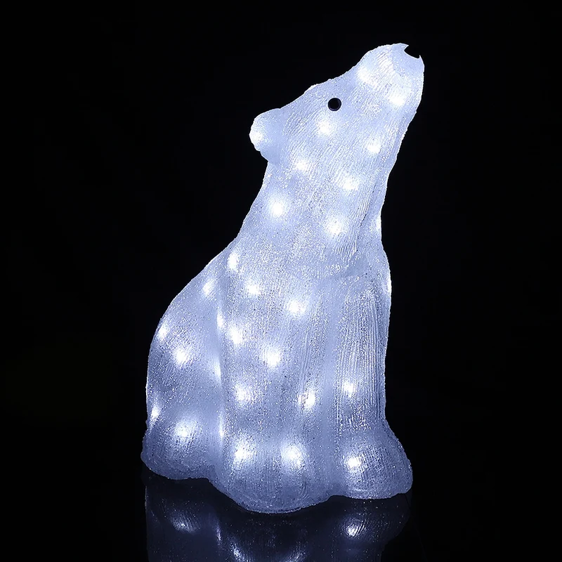 Akryl isbjörn - 46 cm hög med LED-lampor -