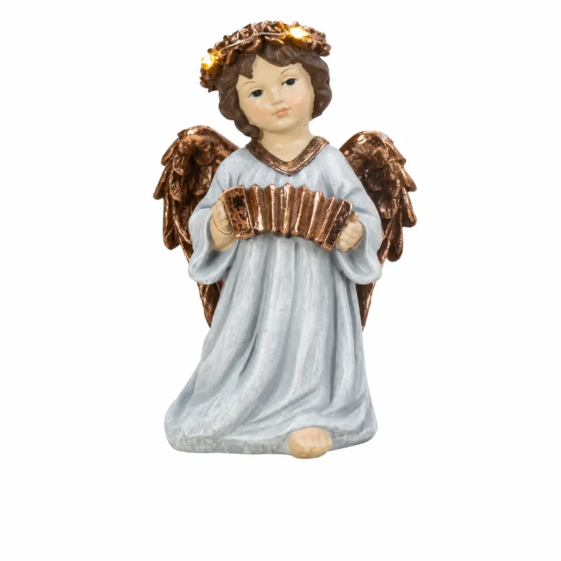 Ängel med LED-ljus 22 cm hög