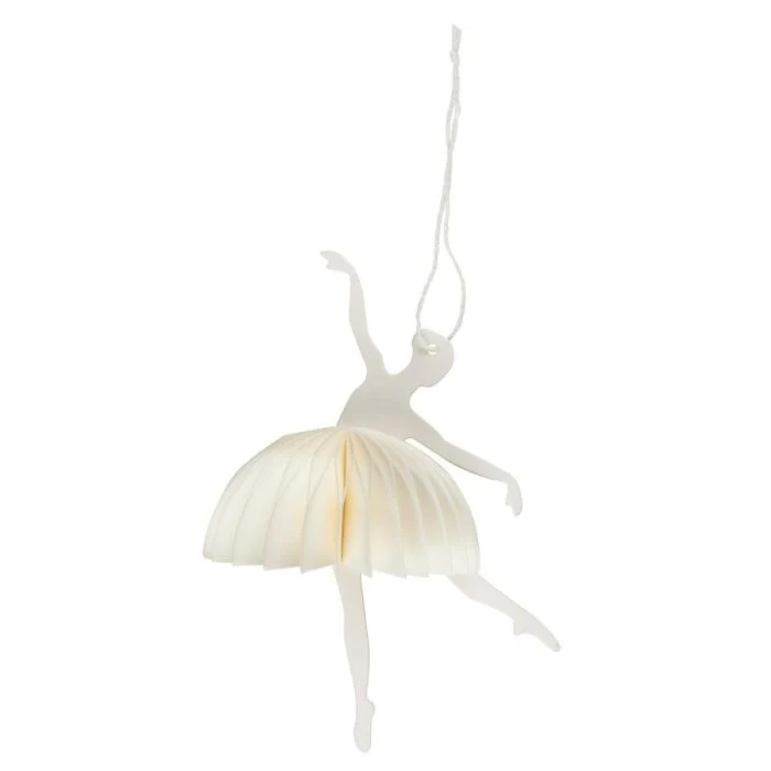 Pappersklip ballerina i dansposition vit