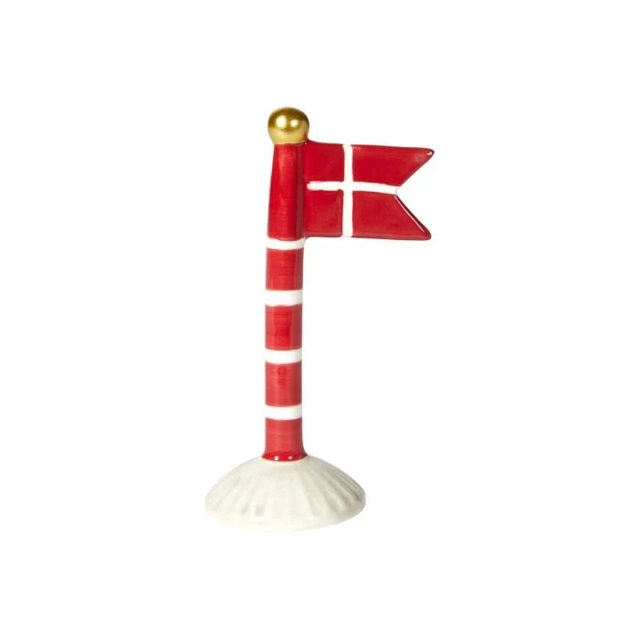 Flaggstång med spikflagga 14 cm röd och vit