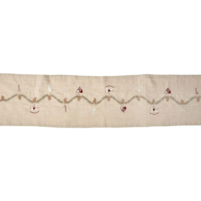 Julbordslöpare linnefärgad 40 cm x 160 cm