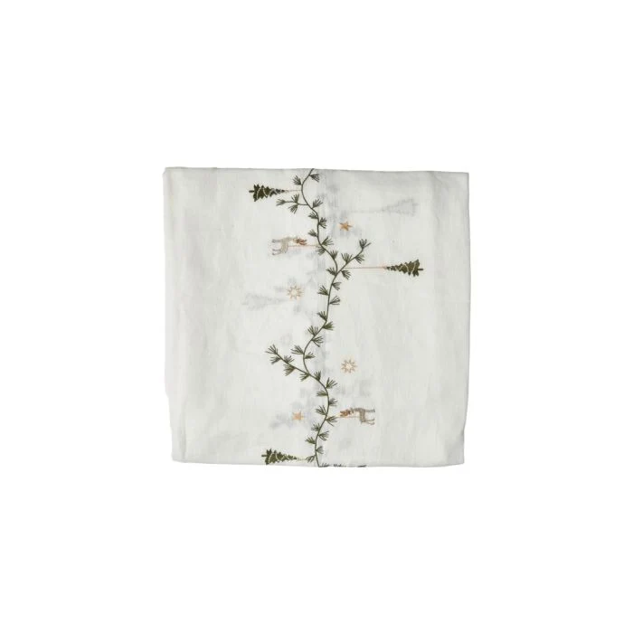 Duk med vintermotiv 140 cm x 360 cm vit