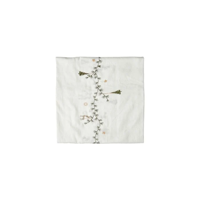 Duk med vintermotiv 140 cm x 240 cm vit