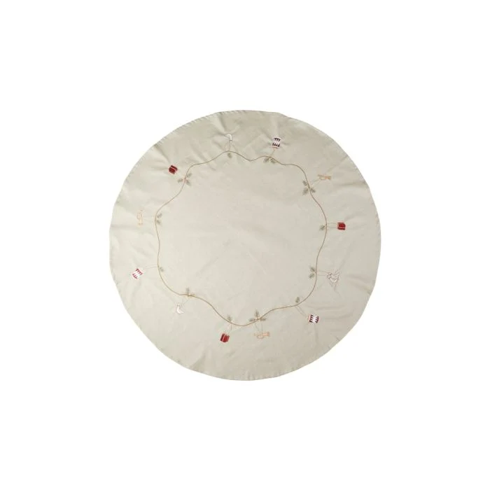 Julgransmatta med broderi 120 cm i dia