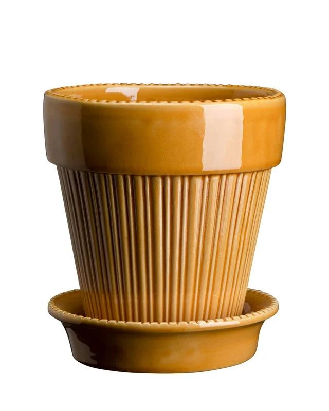 Bergs Potter Kruka med fat Montmartre - Gul 16 cm