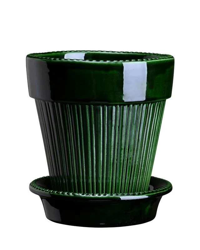 Bergs Potter Kruka med fat Montmartre - Grön 16 cm