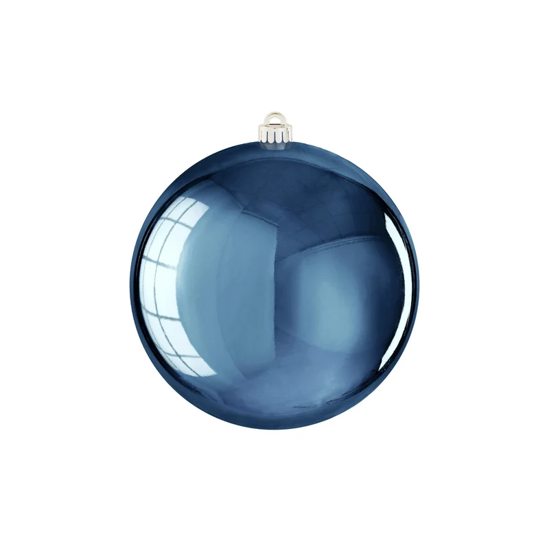 Stor blank blå julkula 20 cm i dia