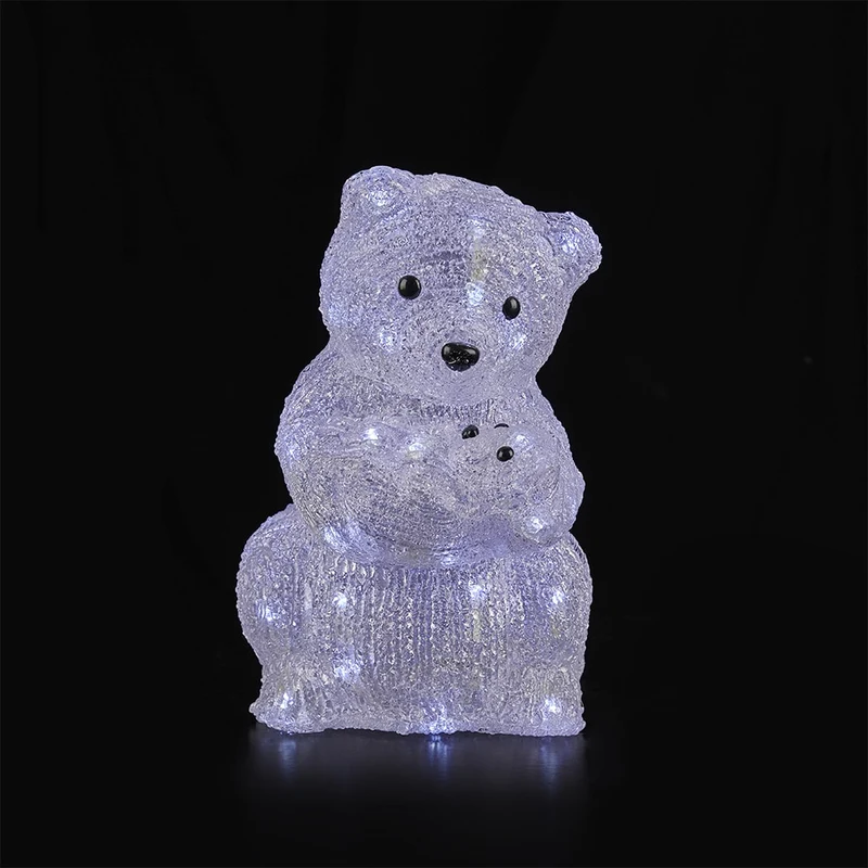 Björn Akryl - höjd 20 cm med LED-ljus