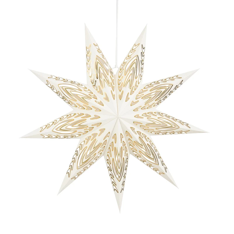Stjärna med mönster off white 60 cm i dia