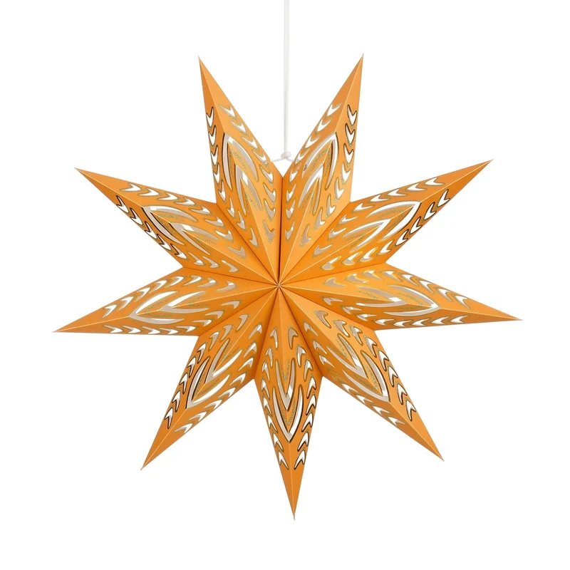 Stjärna med mönster orange 60 cm i dia