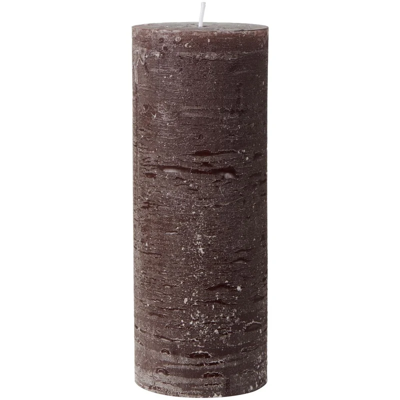 Rustikt chokladbrunt blockljus 18 cm högt