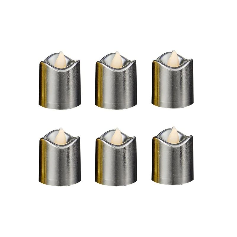 Plast-LED-ljus - 6-delars set - Ø3,7 x 4,5 cm -