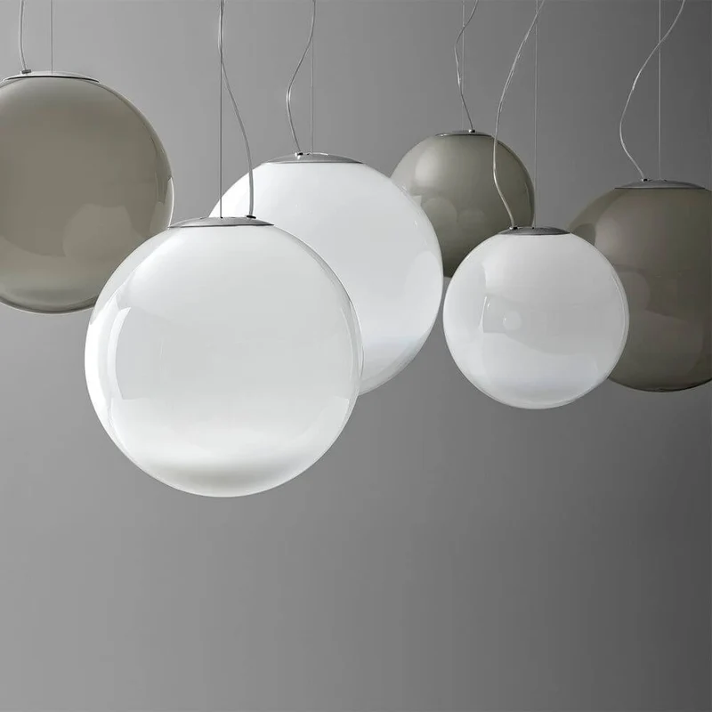 Panzeri Smoke Glas-Pendellampe mundgeblasen
