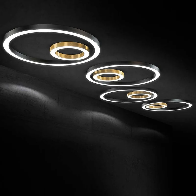 Panzeri Silver Ring LED-Deckenlampe Dimmbar