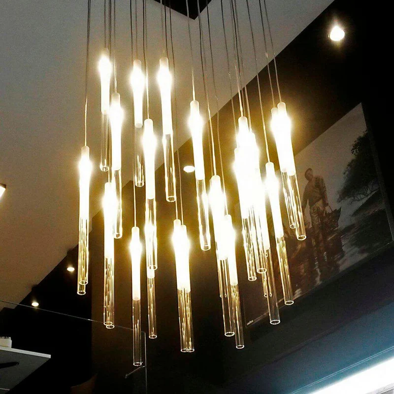 Panzeri Candle LED-Pendelleuchte Glaszylinder