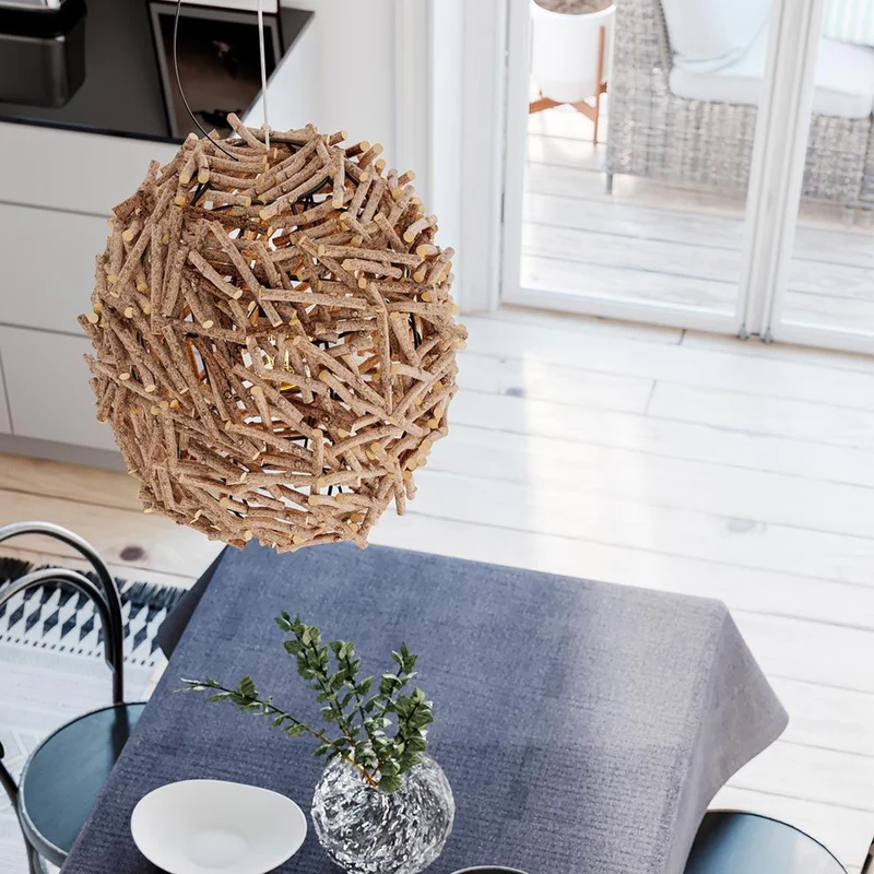 Hängelampe Cono Ø 38cm aus Eukalyptusbaumholz