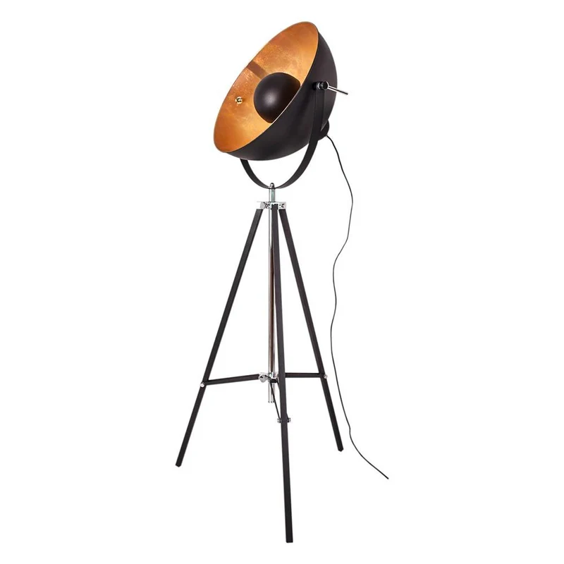 Dreibeinlampe Captain Schwarz, Goldfarben