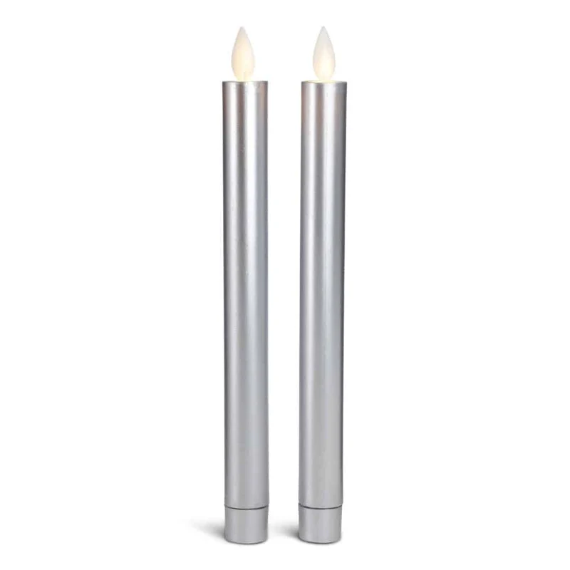 LED kronljus plast - 2 st. - 22,2 cm - med 3D-låga - (flera färger)
