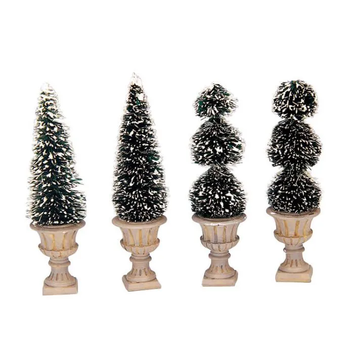 Lemax Cone-Shaped & Sculpted Topiaries 4-pack