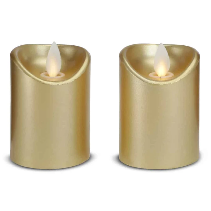 LED-ljus - 2 st. - 7 cm - med 3D-låga - (flera färger)