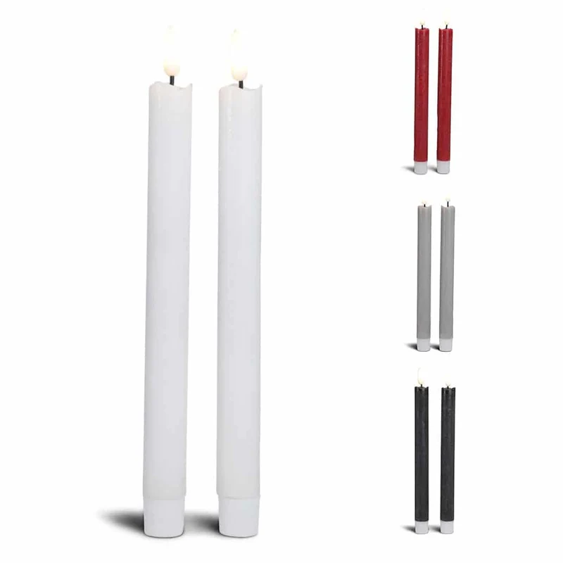 LED kronljus - 2 st. - 22,2 cm - med 3D-låga - (flera färger)