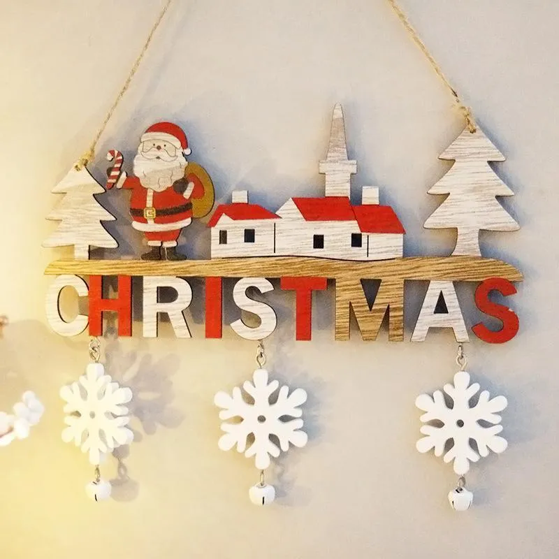 Jul Välkommen Ornament av Trä - Festlig Dörrdekoration
