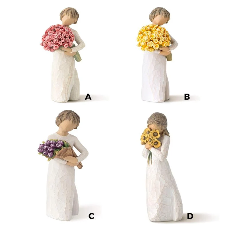 Vänlig Handsnidad Dekoration med Blommotiv