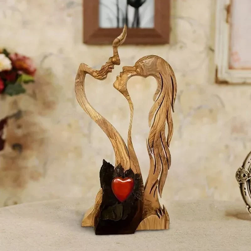 Trä Dekoration Kärleksfigur - Snygg Inredning