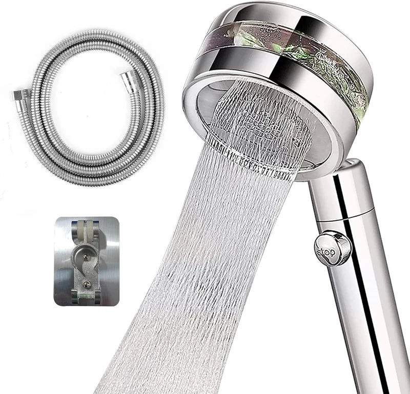 Turbo-flow Duschmunstycke med justerbar spray och spegelyta