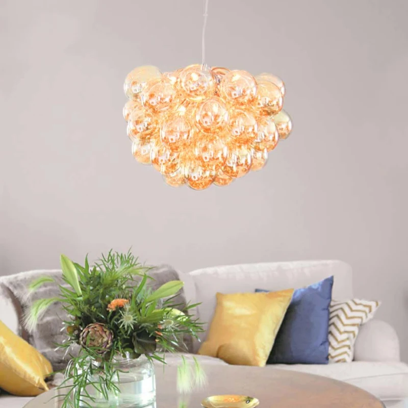 Riesige Glas Hängelampe Gross Ø 50cm Amber
