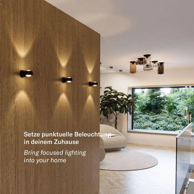s.luce Beam Wandleuchte Up & Down mit Glaslinsen