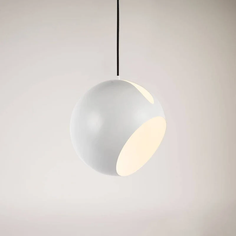 s.luce Ball Metall Pendelleuchte mit drehbarem tauschbaren Schirm