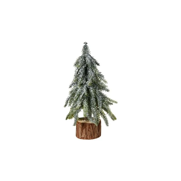 Gran med snö och glitter 20 cm hög