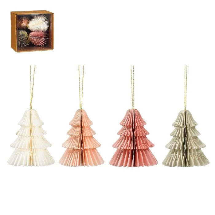 Pappersdekorationer Julgran 4-pack