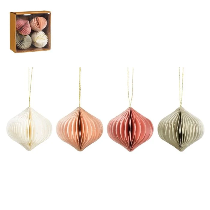 Pappersdekorationer lökformade 4-pack
