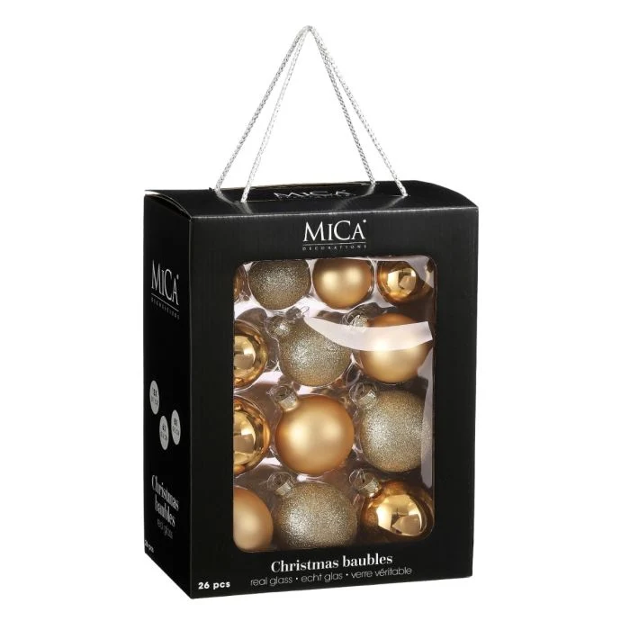 Julgranskulor 26-pack guldfärgade