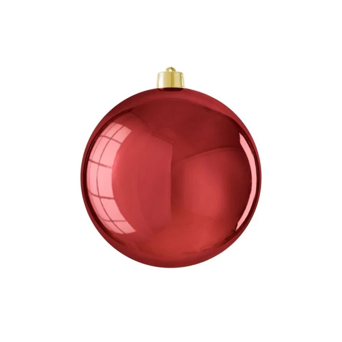Stor julkula blank mörkröd 20 cm i dia