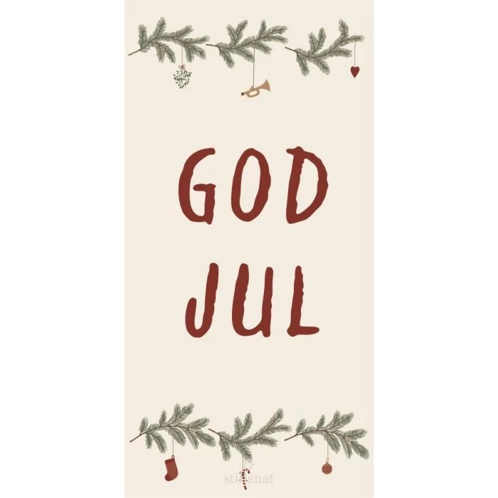 Servett God Jul med julmotiv och granrankor
