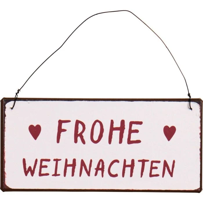 Metallskylt Frohe Weihnachten