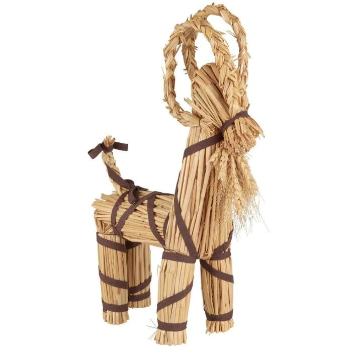 Julbock med brunt band och skägg 44 cm hög