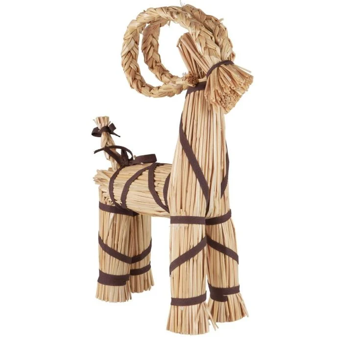 Julbock med brunt band 43 cm hög