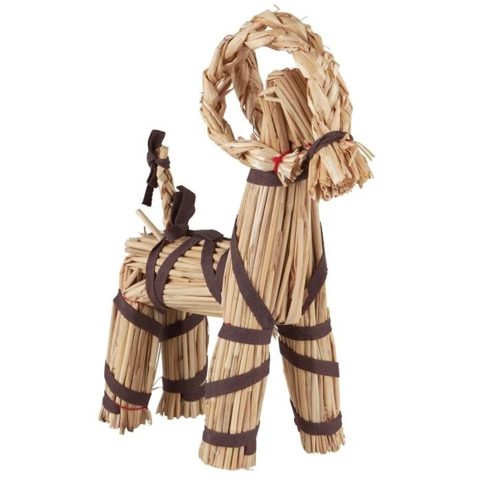Julbock med brunt band 30 cm hög