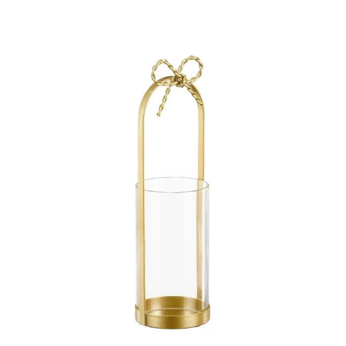 Lykta med glas och rosett