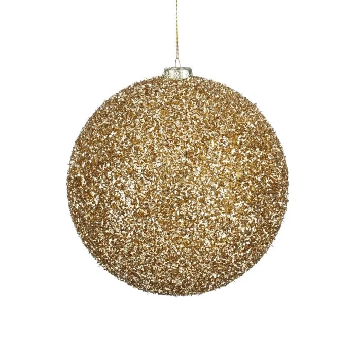 Stor julgranskula guld glitter 20 cm i diameter