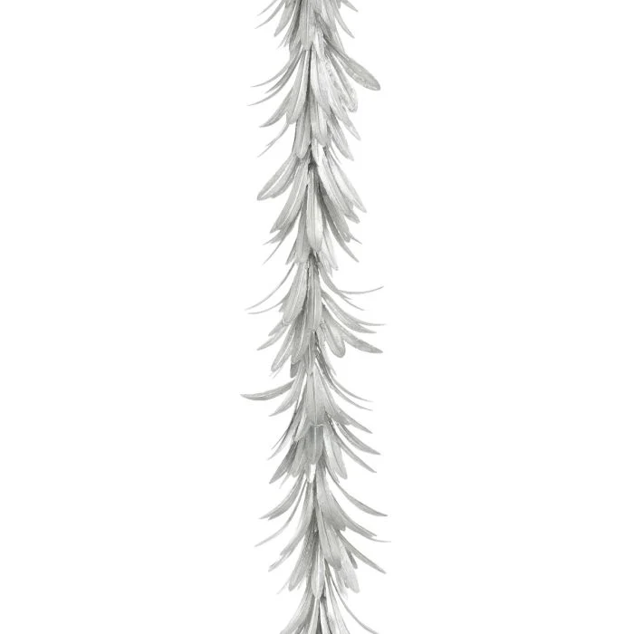 Silverfärgad girlang med blad