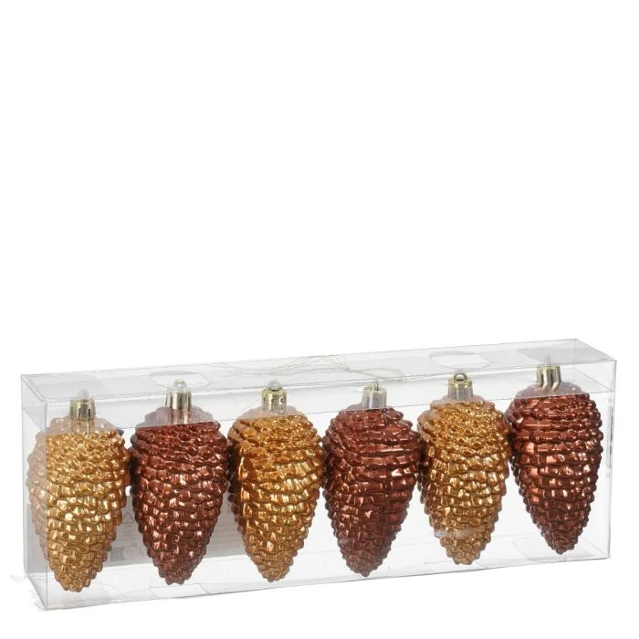 Grankottar i låda 9 cm höga 6-pack