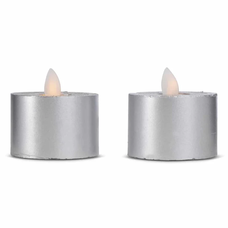 LED värmeljus stearin - 2 st. - 3 cm - m/rörlig låga - (flera färger)