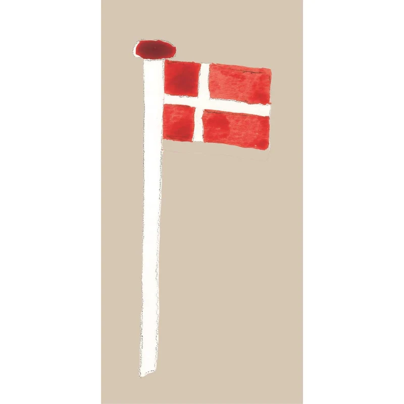 Servetter med Dannebrog på flaggstång