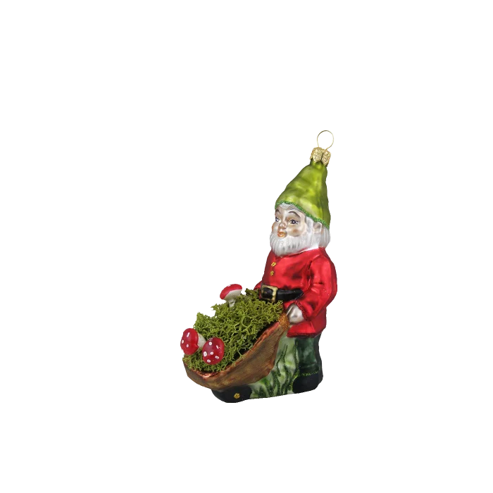 Julgranskula Tomte med skottkärra