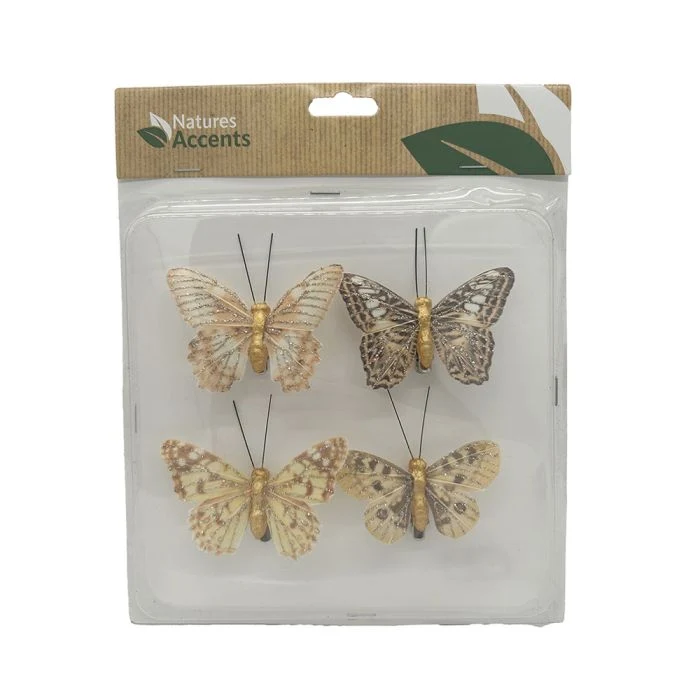 Fjärilar med glitter 4-pack
